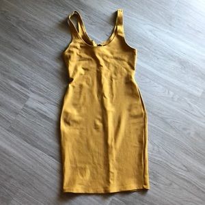 Mustard bodycon dress